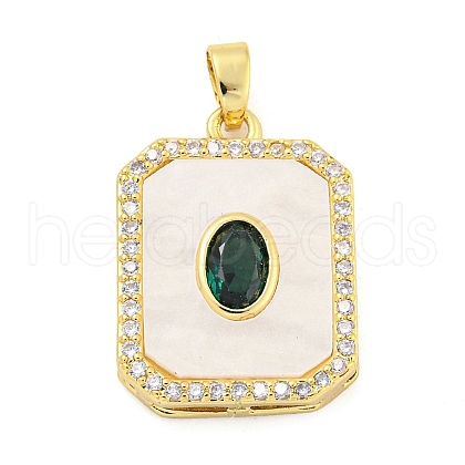 Brass Micro Pave Cubic Zirconia Pendants FIND-Z044-04B-1