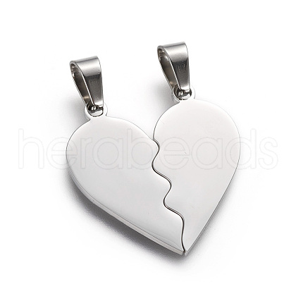 Tarnish Resistant 304 Stainless Steel Split Pendants STAS-F214-01P-1