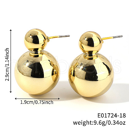 Geometric Shiny Plastic Stud Earrings FD4896-18-1