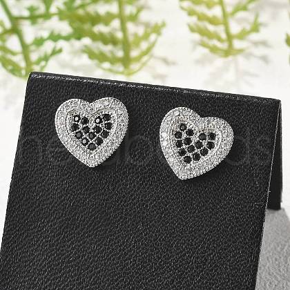 Brass Micro Pave Cubic Zirconia Stud Earrings for Women EJEW-G428-11P-01-1