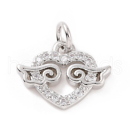 Brass Micro Pave Cubic Zirconia Charms KK-C012-23P-1