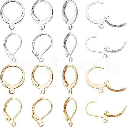  120Pcs 4 Style 304 Stainless Steel Leverback Earring Findings STAS-NB0001-17-1