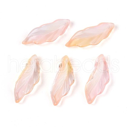 Baking Painted Transparent Glass Pendants DGLA-N014-02A-1