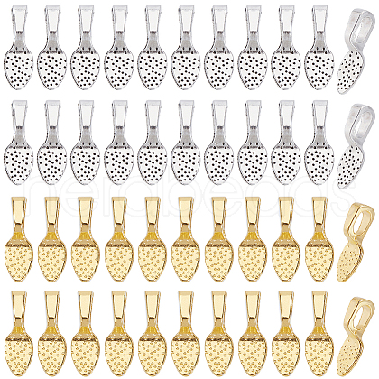 SOFPLATE 200Pcs 2 Colors Alloy Glue-on Flat Pad Bails FIND-SP0001-82-1