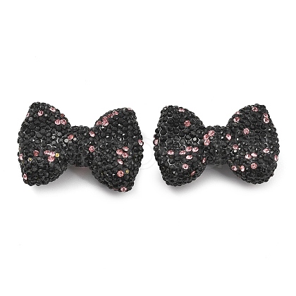 Bowknot Shape Polymer Clay Rhinestone Beads CLAY-NH0001-05D-1