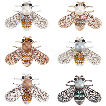 SUNNYCLUE 6Pcs 6 Styles Alloy Rhinestone Cabochons FIND-SC0009-45-1