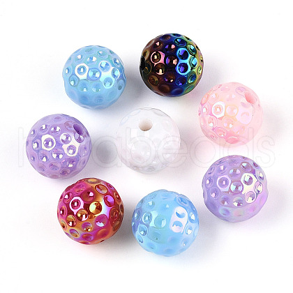UV Plating Opaque Acrylic Beads OACR-T028-63B-1