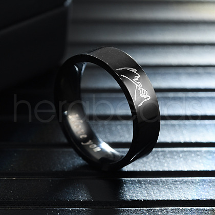 Hand in Hand Pattern 201 Stainless Steel Finger Couple Rings FS-WG9D6F9-05-1