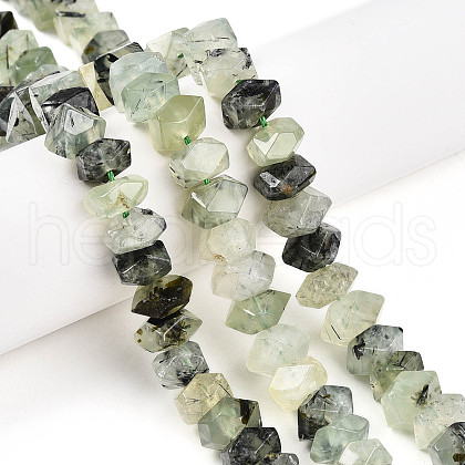Natural Prehnite Beads Strands G-N347-09A-07-1