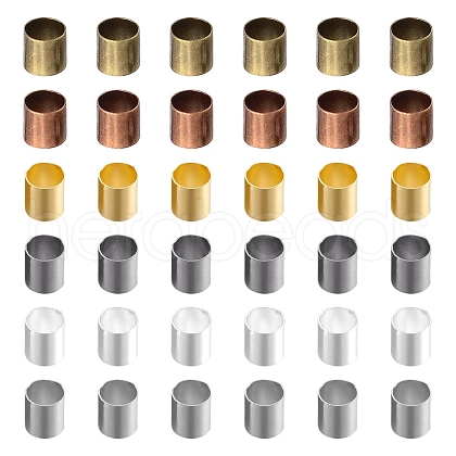 SUNNYCLUE 1500Pcs 6 Colors Brass Crimp Beads KK-SC0002-42-1