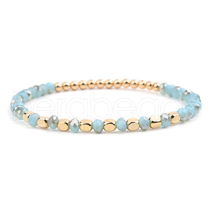 Handmade Geometric Black Onyx and Acrylic Bead Crystal Bracelet for Women ST5665775-1