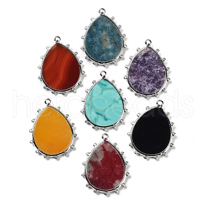 Natural Mixed Stone Pendants G-D072-01P-1