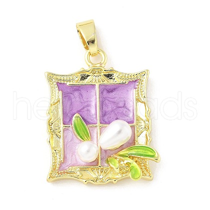 Brass Enamel Pendants KK-Z101-09G-B02-1
