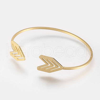 Brass Cuff Bangle X-BJEW-P168-F05-1