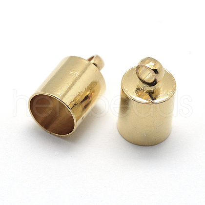 Brass Cord Ends X-KK-D219-8x4-G-1