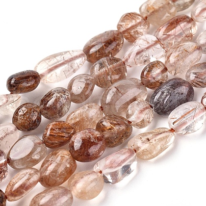 Natural Rutilated Quartz Beads Strands G-L478-47-1