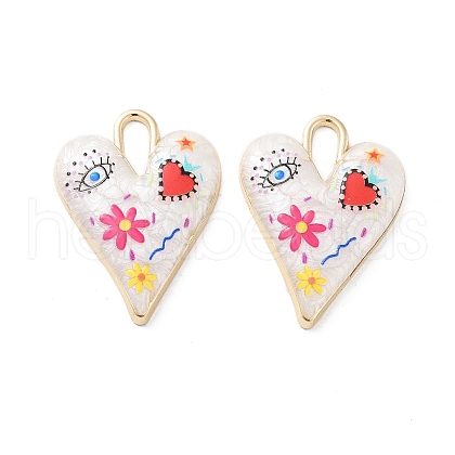 Rack Plating Alloy Enamel Pendants FIND-C050-09G-02-1