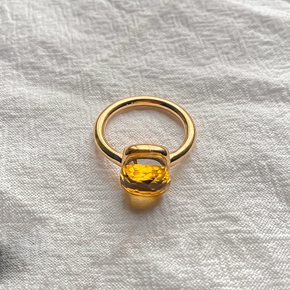 Square 304 Stainless Steel with Glass Finger Rings FS-WG8AAFA-41-1
