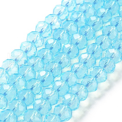 Baking Painted Transparent Glass Beads Strands DGLA-A034-J8MM-D08-1