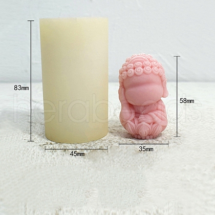 3D Buddha Statue DIY Food Grade Silicone Candle Molds PW-WG37959-01-1