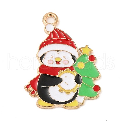 Christmas Theme Alloy Enamel Pendants X-ENAM-C016-02D-1