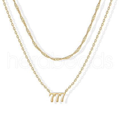 304 Stainless Steel Figure Pendant Double Layer Necklaces for Women FS-WGF1C2D-07-1
