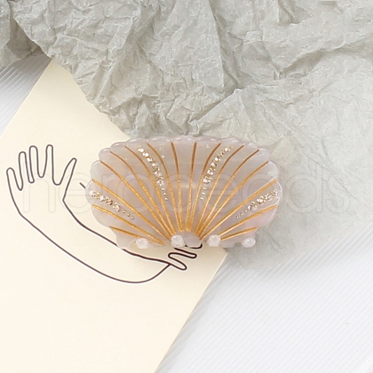 Shell Shape Cellulose Acetate Large Claw Hair Clips PW-WG50136-04-1
