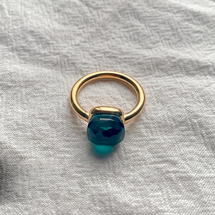 Square 304 Stainless Steel with Glass Finger Rings FS-WG8AAFA-45-1