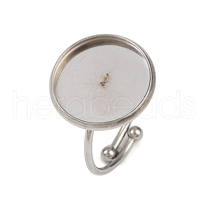 304 Stainless Steel Cuff Ring Components STAS-D372-03P-05-1