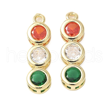 Brass Micro Pave Cubic Zirconia Pendants KK-D357-14G-1