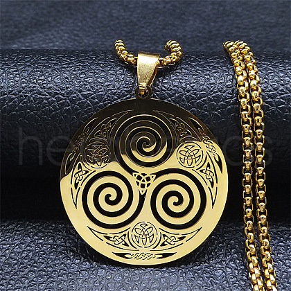 Stainless Steel Triskele Triskelion Pendant Necklace for Men OD7833-1-1