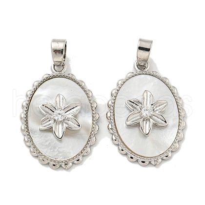 Brass Micro Pave Clear Cubic Zirconia Pendants KK-A214-12P-1