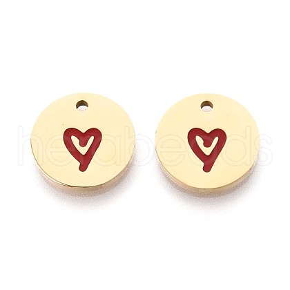 304 Stainless Steel Enamel Charms STAS-T064-69G-01-1