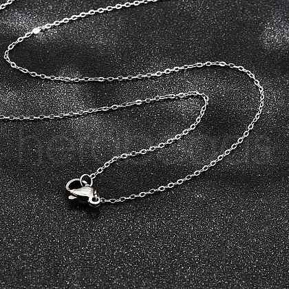 Non-Tarnish 304 Stainless Steel Cable Chain Necklaces NJEW-K090-01P-1