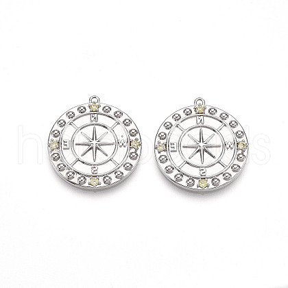 Brass Micro Pave Cubic Zirconia Pendants ZIRC-T016-17-1