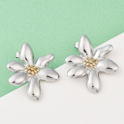 304 Stainless Steel Stud Earrings EJEW-S265-08GP-1