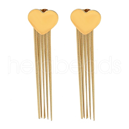 PVD Vacuum Plating Golden 304 Stainless Steel Dangle Stud Earrings EJEW-D083-08C-G-1