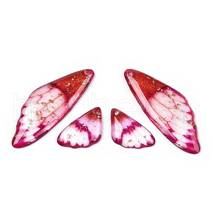 Transparent Resin Wing Earrings Pendants FIND-TAC0006-59C-1