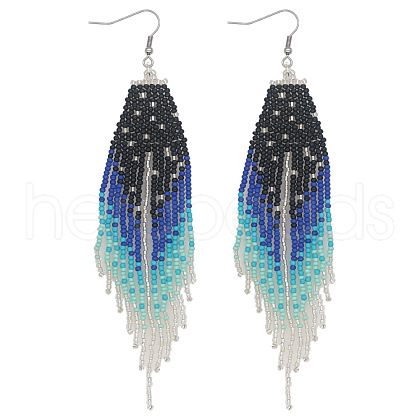 Ethnic Style Handmade Glass Seed Beads Arrow Dangle Earrings DN0413-1
