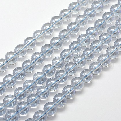 Electroplated Synthetic Quartz Bead Strands EGLA-J061-4mm-AB02-1