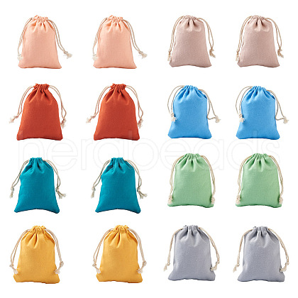 Magibeads 40Pcs 8 Colors Polycotton Canvas Packing Pouches ABAG-MB0001-07-1