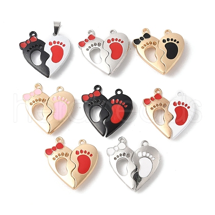 Spray Painted Alloy Enamel Magnetic Split Pendants PALLOY-V006-11-1