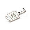 304 Stainless Steel Pave Natural White Shell Pendants STAS-S130-03P-H-2