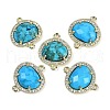 Dyed Natural Howlite Faceted Oval Links G-B126-01G-16-1