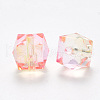 Two Tone Transparent Spray Painted Acrylic Beads ACRP-T005-26O-2