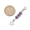 10Pcs Round Natural & Synthetic Gemstone Pendant Decorations HJEW-JM03102-3
