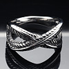 Criss Cross 304 Stainless Steel Finger Rings FS-WG1CD1D-03-1