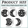 Wood Moon Phase Pendant Decoration HJEW-WH20013-009-2