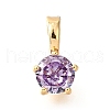 Brass Micro Pave Cubic Zirconia Charms KK-D356-05F-G-1