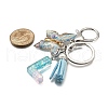 26Pcs Transparent Epoxy Resin & Transparent Acrylic & Faux Suede Tassel Keychain KEYC-JKC01202-12-5